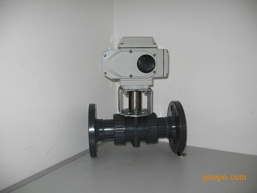 电动塑胶球阀-电动PVC球阀-法兰直通式电动塑