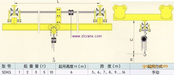 手动单梁悬挂桥式起重机