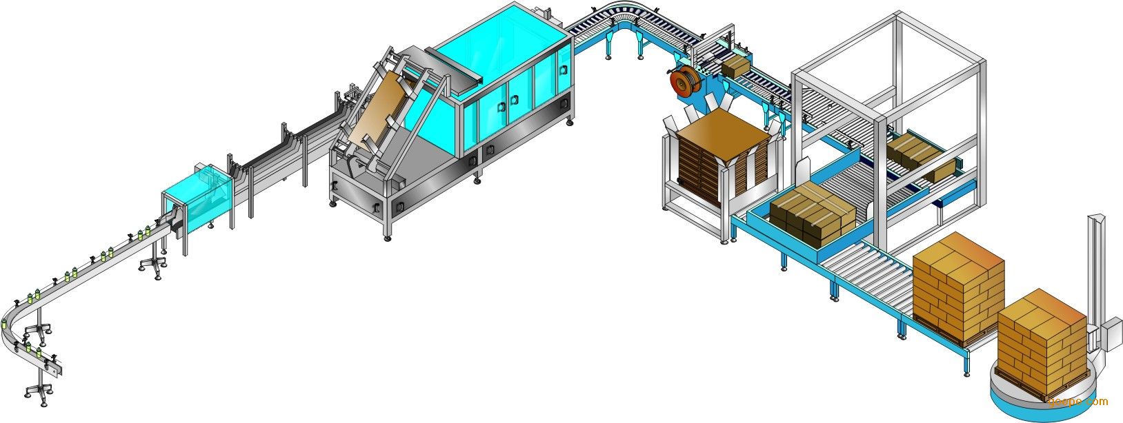片式产品自动开箱装箱封底流水线\/自动装箱机