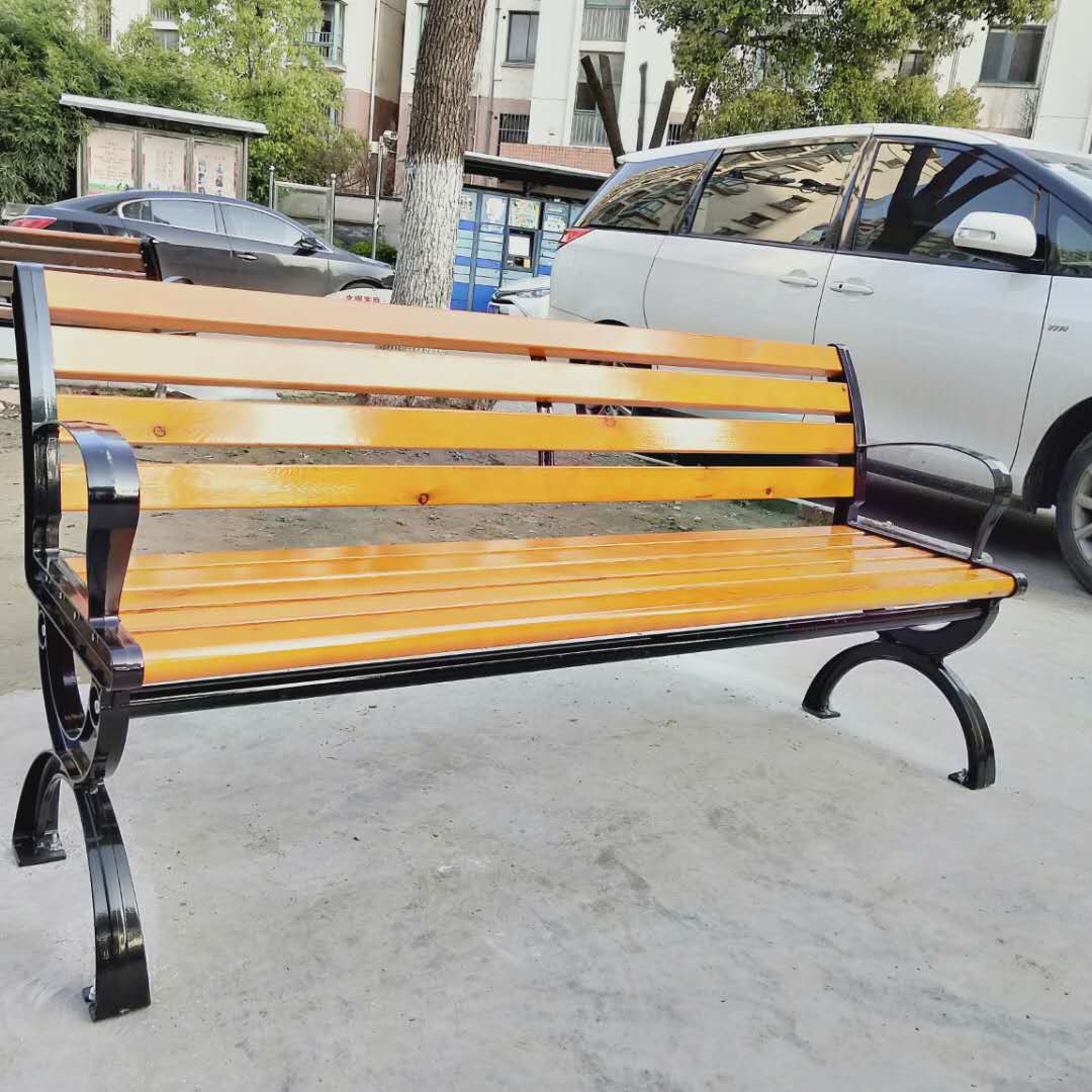 室外塑木休闲公园椅生产厂商 广场木塑靠背椅定制加工