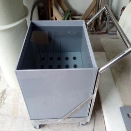不锈钢手拖车带过滤孔板灰色PVC现场清洗水槽固液分离设备方槽