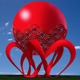 不锈钢景观镂空球雕塑定制中雕园林雕塑