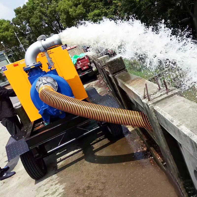 防汛用8英寸移动式排水泵车300立方自吸式柴油机水泵排污泵
