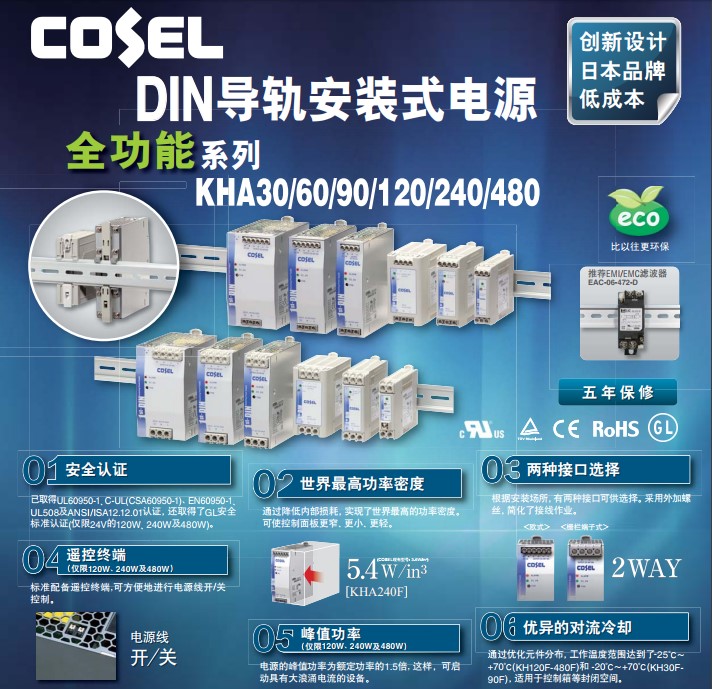 COSELKHEA120Fϵ120W DC24VDINװԴKHEA120F-24