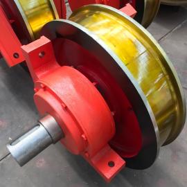 亚重主动双边 锻造起重车轮组 淬火调质行车轮φ500*150