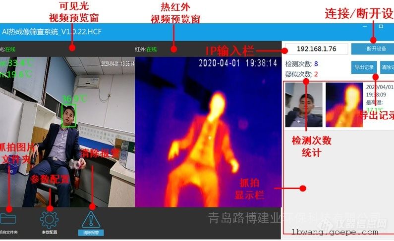 路博山门式热成像测温仪 现货 LB-107