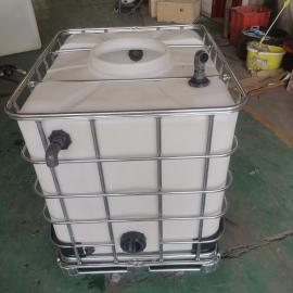 华社1000L耐酸化工搅拌桶方形塑料桶堆码桶滚塑工艺1T