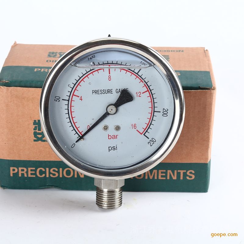 出口耐震压力表不锈钢304材质充油品质保障