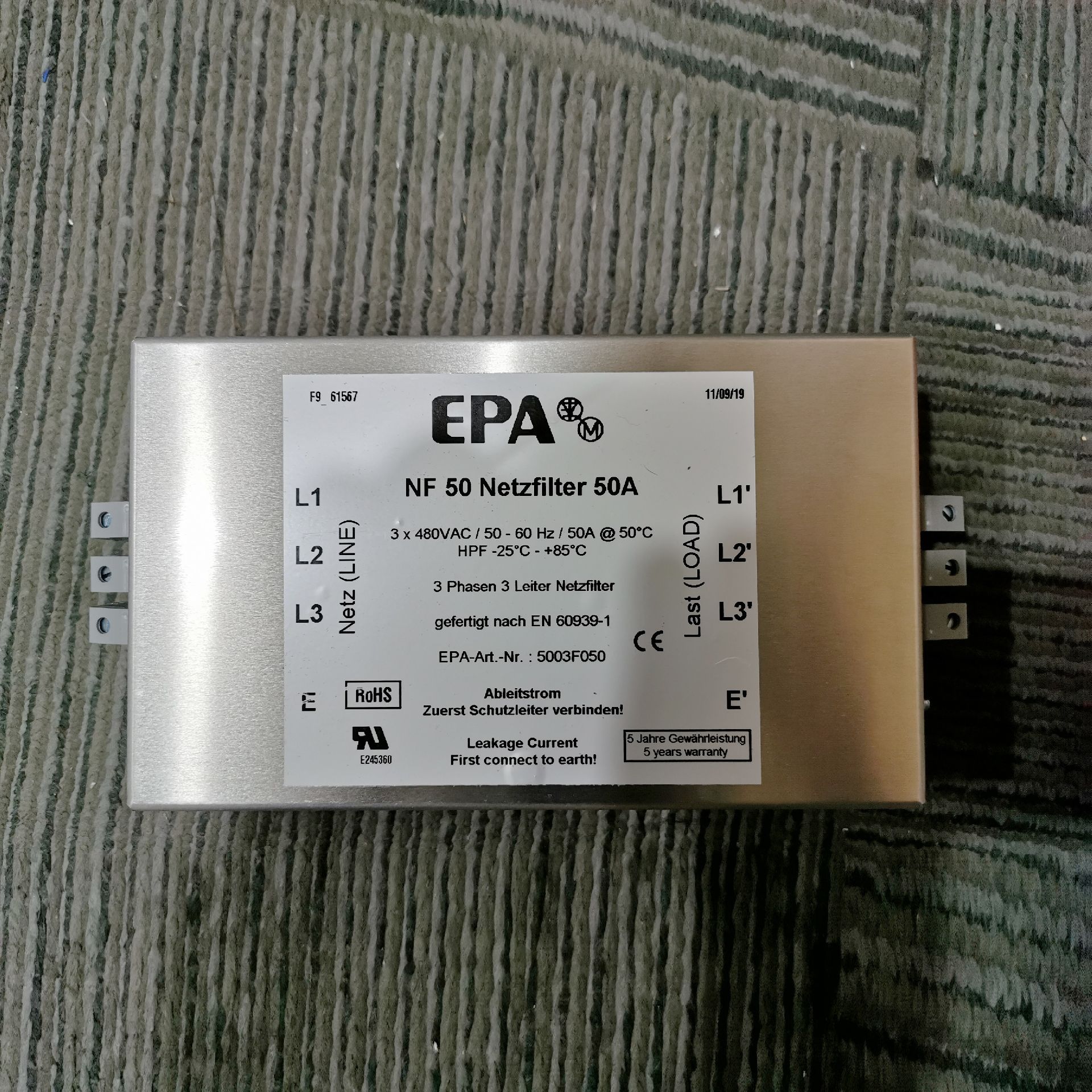 EPA滤波器NF50