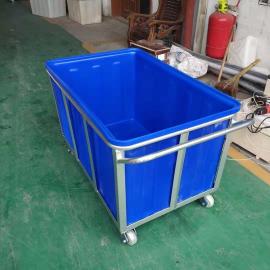 华社1800L食品级方桶 方形塑料周转箱 1.8吨推车式PE方箱