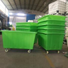 华社 1200L推布斗 食品级塑料存储箱 1.2吨推车式PE方箱