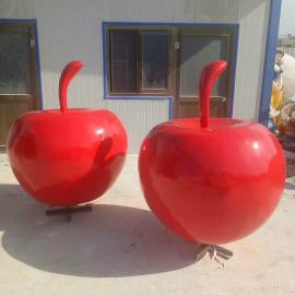 创意苹果不锈钢园林雕塑小品定制中雕园林雕塑