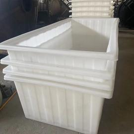 华社1800L安装框架乘布桶 PE塑料方形周转桶 1.8吨海鲜方箱
