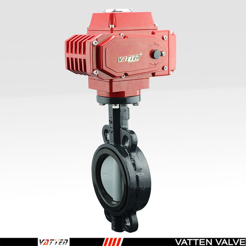 电动进水阀门电动对夹衬胶蝶阀过水电动阀vt1aew11avatten