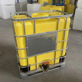 华社500L立式方形塑料吨桶 化工溶剂桶 0.5吨出口包装桶 