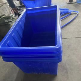 华社500L养殖海鲜方箱 食品存储箱 0.5吨推车式PE方桶