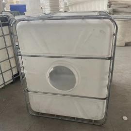 华社1000L方形集装桶 1吨出口包装桶 PE塑料大水桶食品级蜂蜜桶