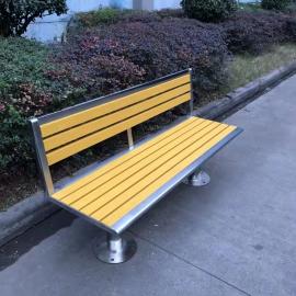 世腾小区广场塑木实木椅户外休闲长椅铁艺环保长凳