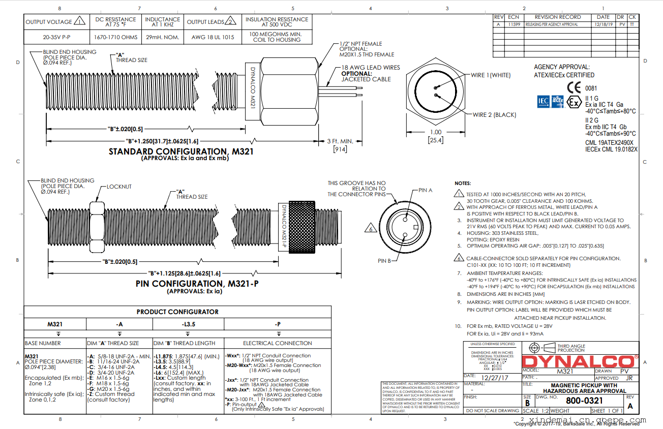 DYNALCOԴM321ϵM321-A-L3.5-W10