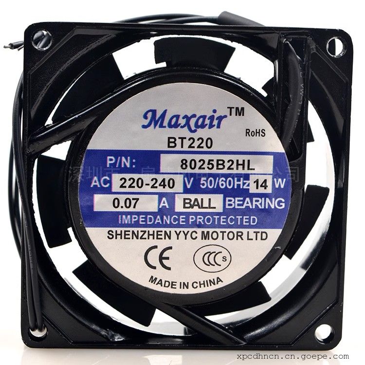 Maxair8025B2HL BT220 8cm 220v 14w 8025   