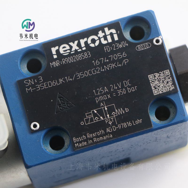 REXROTH电磁阀座M-3SED6UK14/350CG24N9K4/P