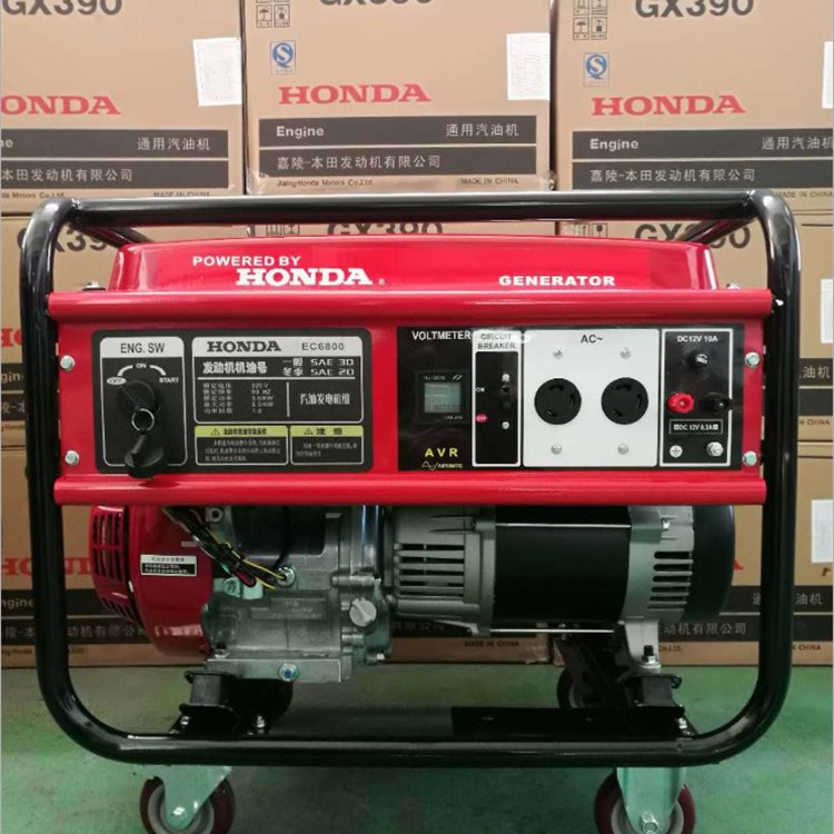 翰丝5KW风冷汽油发电机单相220V 小型纯铜电机电启动应急家用EC6500/E