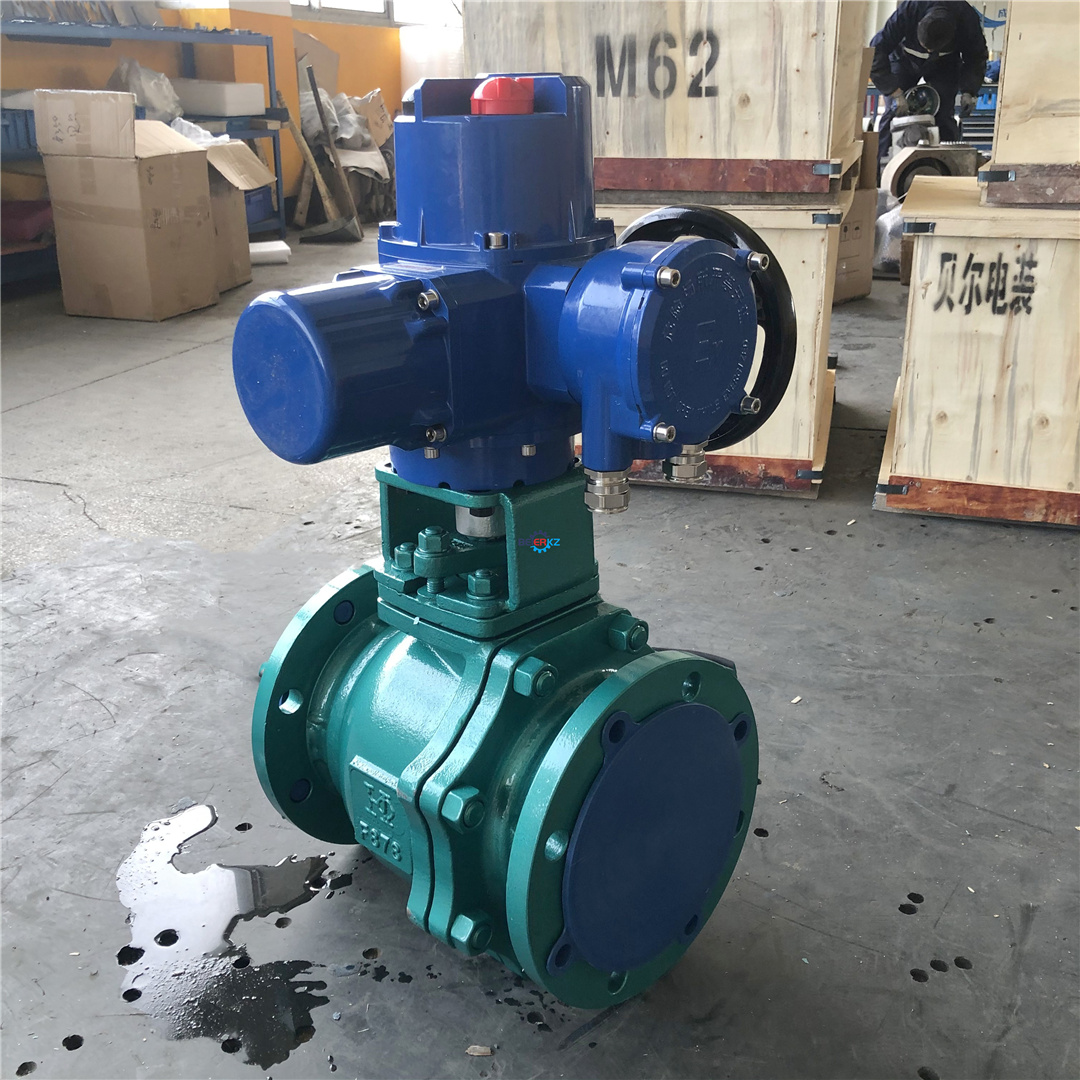 BERREQ941F46智能开关防爆电动法兰衬氟球阀Q941F46-16C DN80