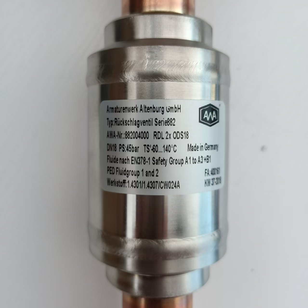 AWAֹRuckschlagventil Serie882