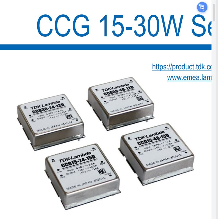 TDK-LAMBDA15W工业模块电源CCG15-48-05S CCG15-48-12S CCG15-48-03S CCG15-48-15S CCG15-48-12D CCG15-48-15D