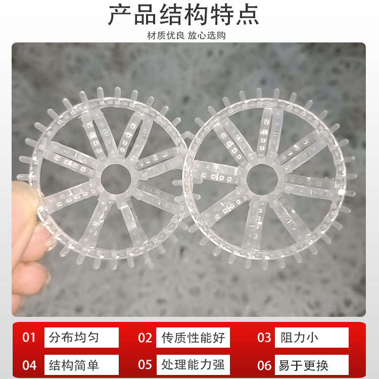 科隆填料PP带刺花环 聚丙烯材质特拉瑞德环 废气处理塔 废水处理塔DN73