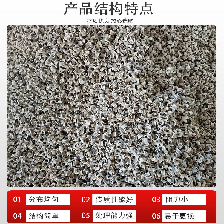科隆填料陶瓷矩鞍环应用化工废气处理项目提高产能 通量大压降低50mm