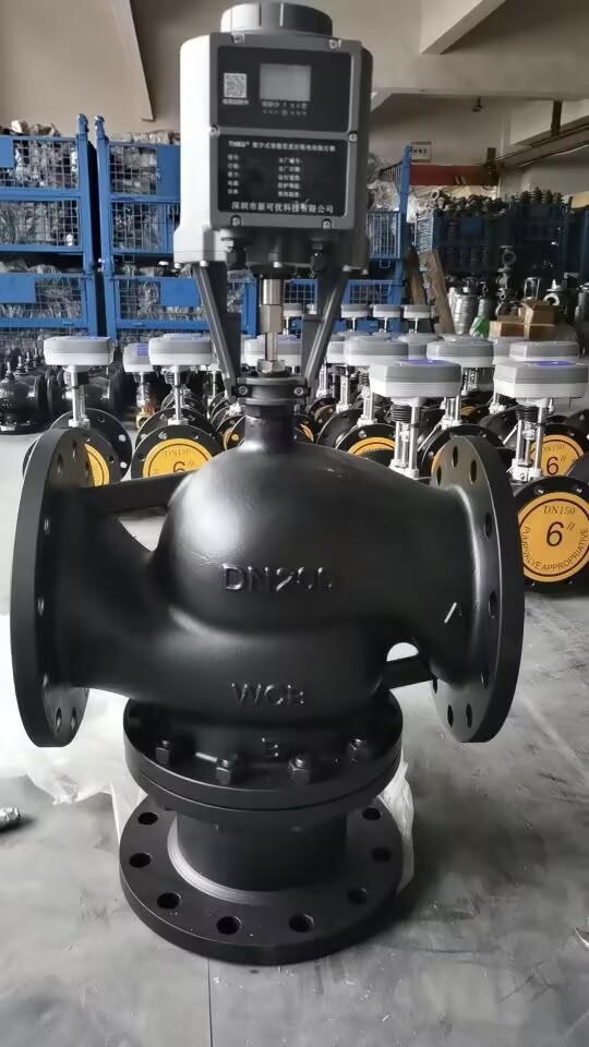 百通VXG45.200电动三通铸钢高温蒸汽调节阀+执行器DLB4100