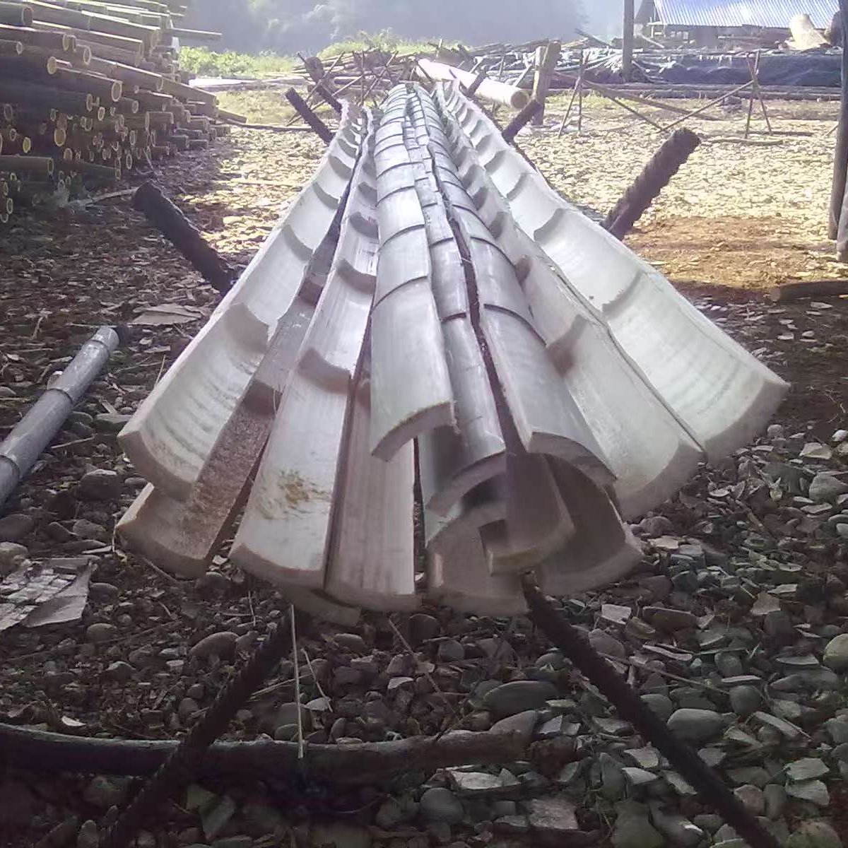 竹格填料淋水密度均匀,无水柱形成竹片填料