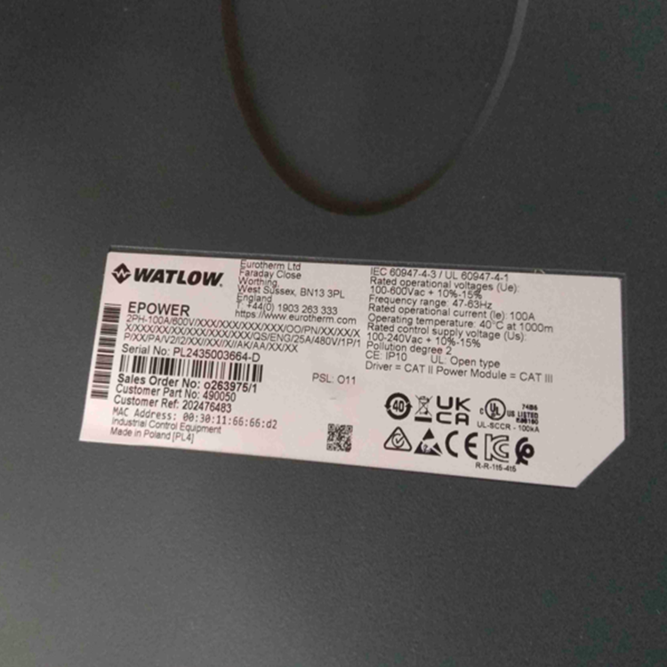 EUROTHERMŷ½뵼490050 EPOWER/2PH-100A/600V/XXX/XXX/XXX/XXX/OO/PN/XX/XX/XX/XXX/XX/XX/ XXX/XXX/XXX/QS/ENG/25A/480V/1P/1P/ XX/PA/V2/I2/XX//XX//X//AK/AA/XX/XX