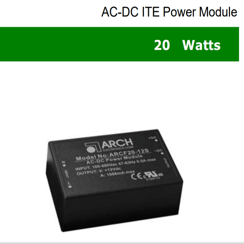 翊嘉ARCF20系列AC85-530V或者DC120-750V高压输入模块电源ARCF20-24S ARCF20-12S ARCF20-15S ARCF20-5S