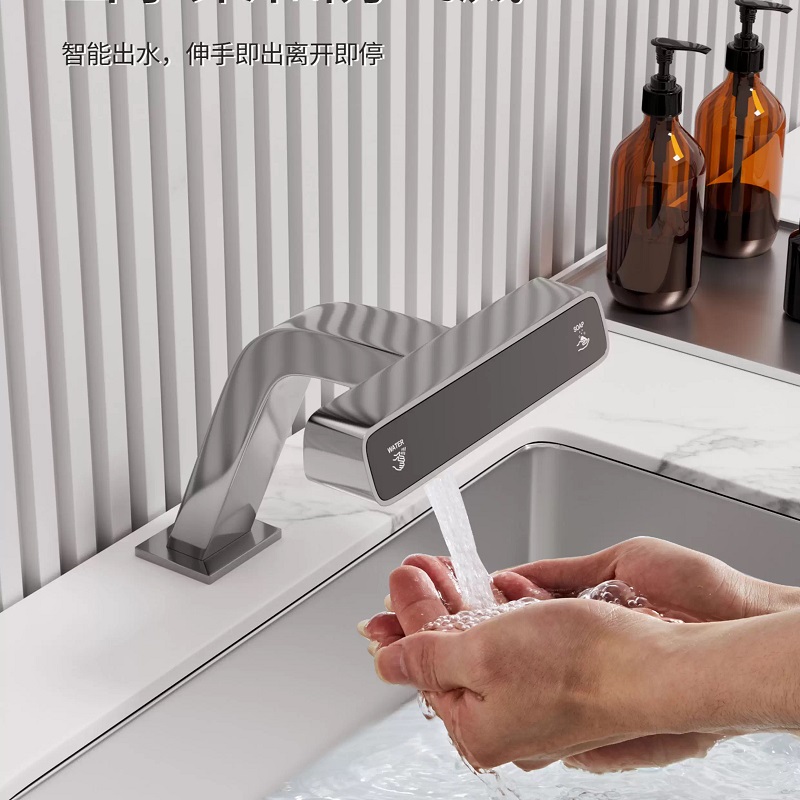 城壹大型商场洗手台智能感应水龙头+给皂液机6801