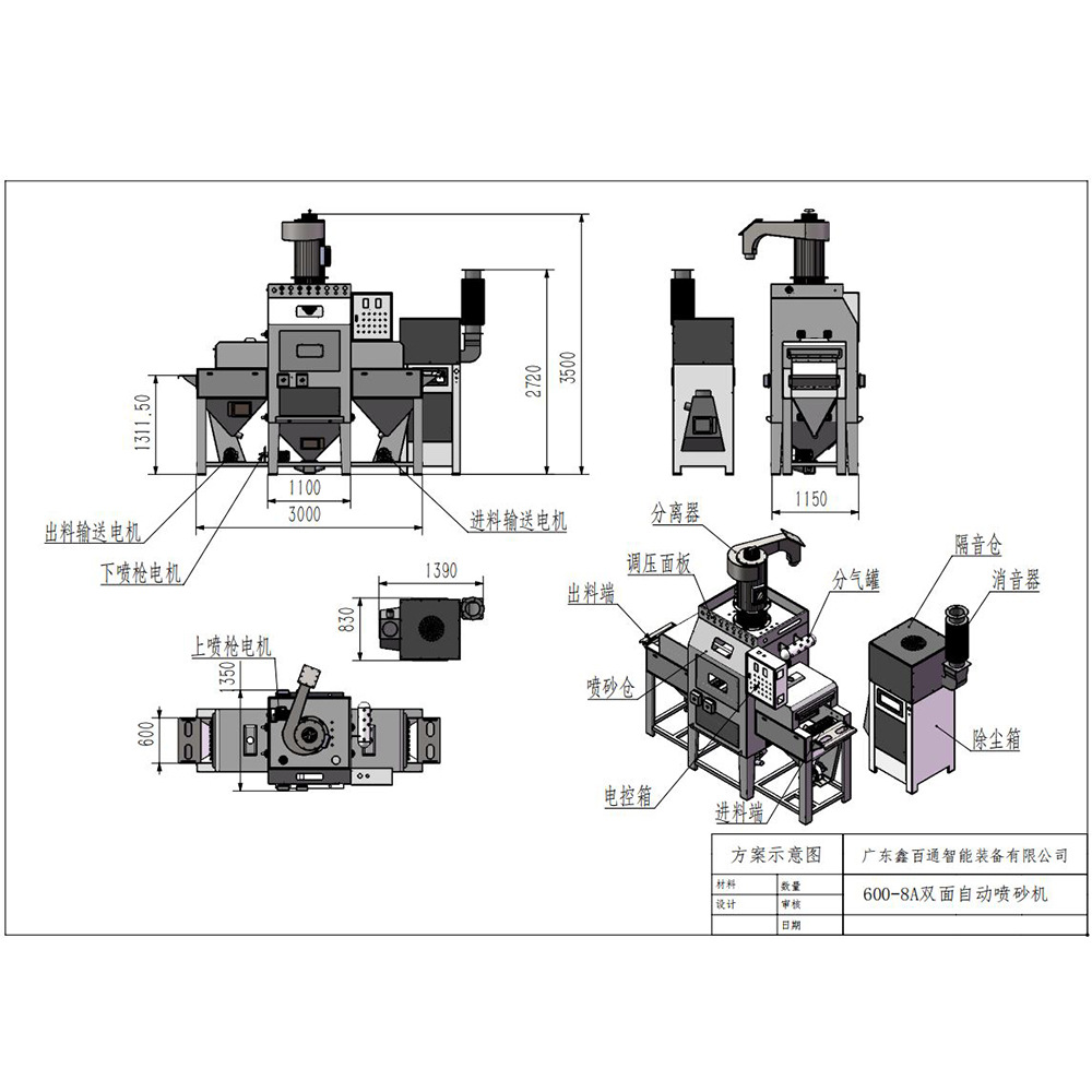 鑫百通瓷砖输送式自动喷砂机XBT600-8A
