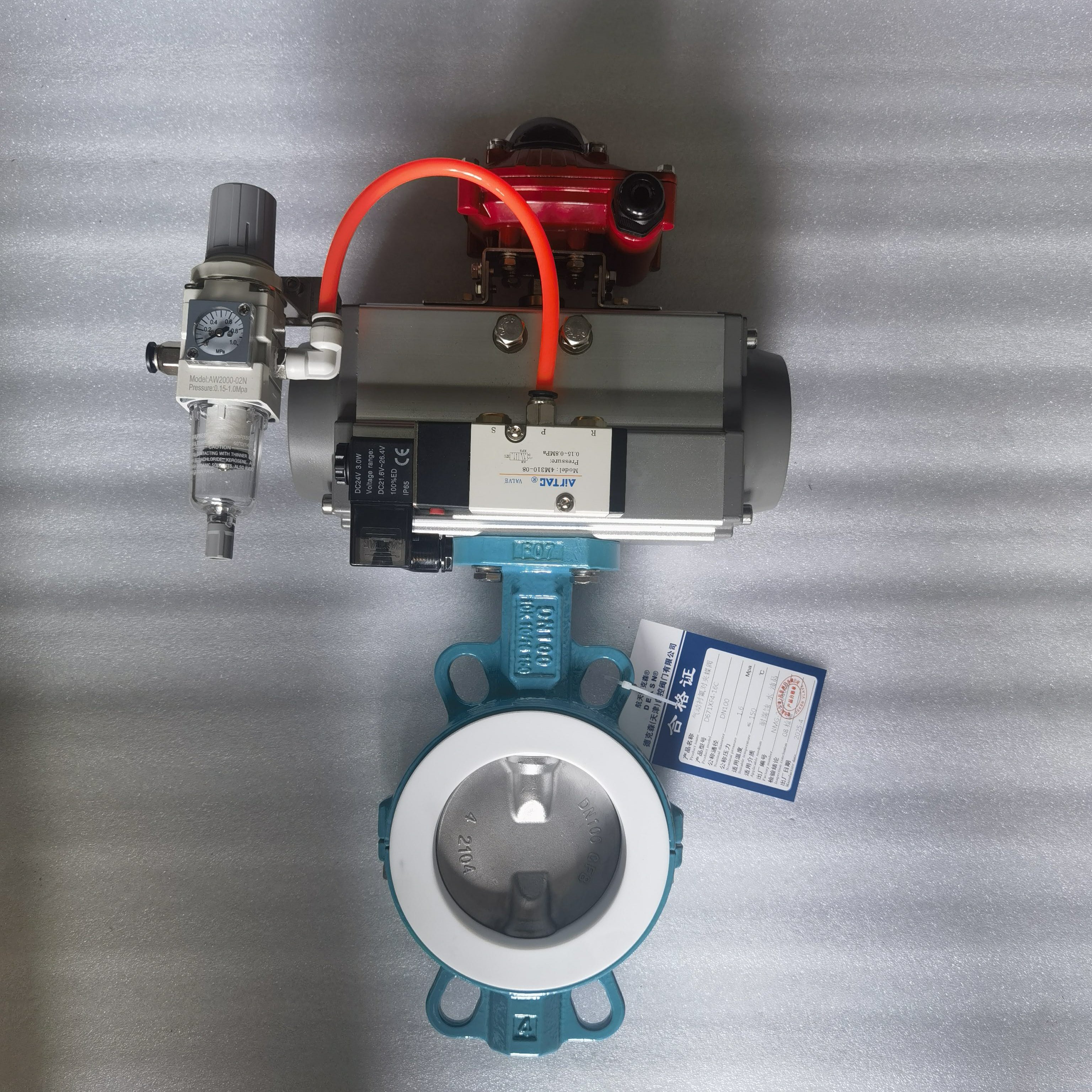 气动衬氟塑蝶阀WB410