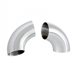 304不锈钢90°焊接弯头食品卫生级内外镜面弯管转换接头配件