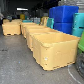 华社滚塑一次成型保温箱虾仁浸泡桶鲍鱼加工桶毛肚保鲜桶1000L